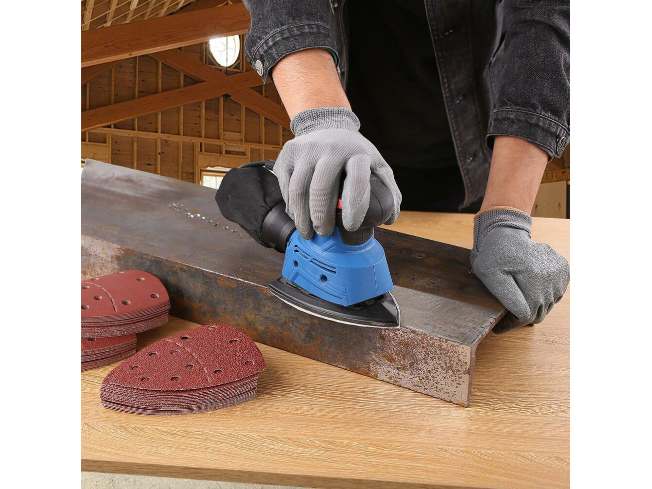 Pads Abrasive Paper Detail Palm Sander Mouse Sanding Sheets For Bosch PSM 100A