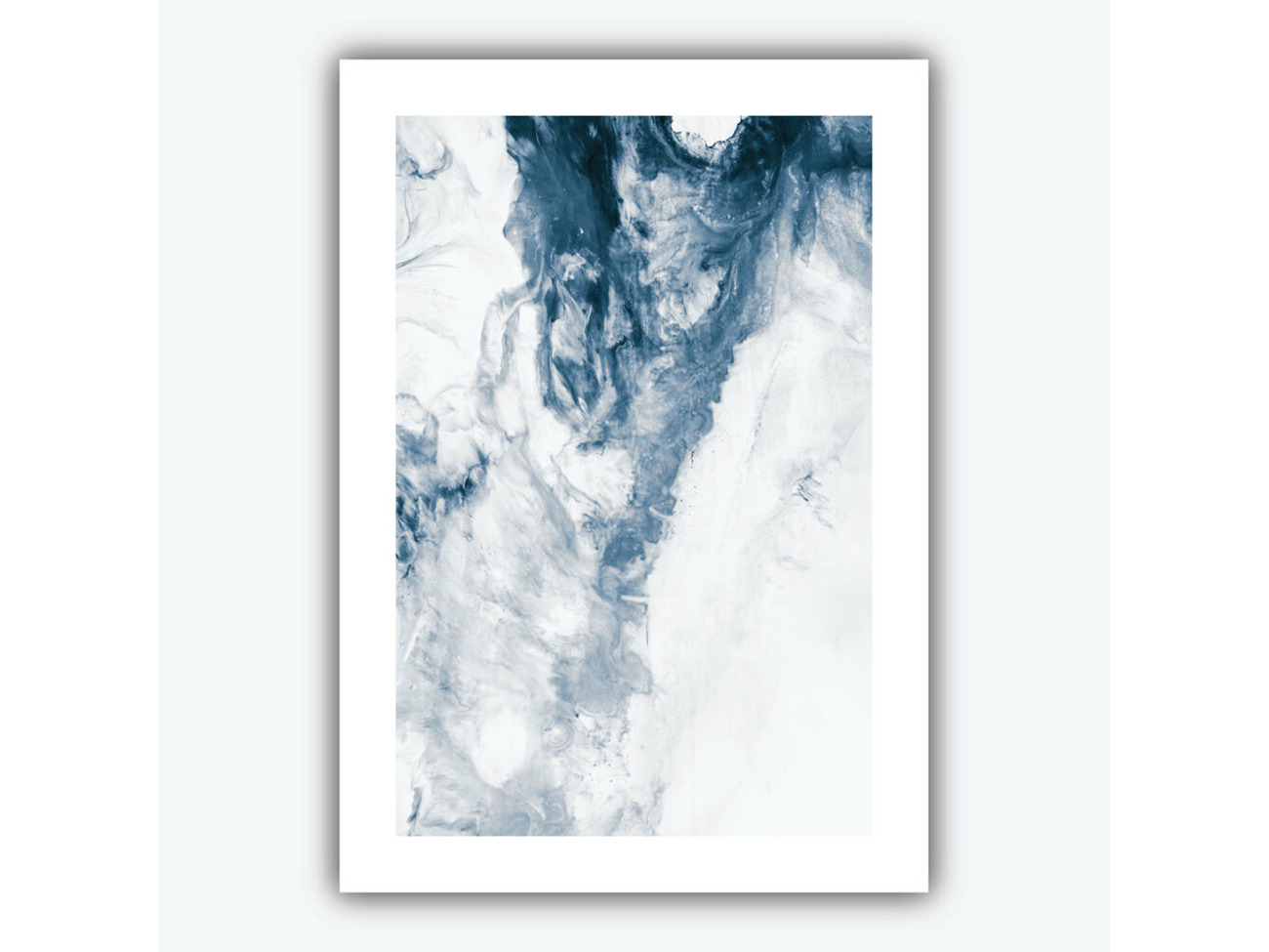 Abstract Painting Art Print Blue /& White Ocean Contemporary Wall Poster Decor