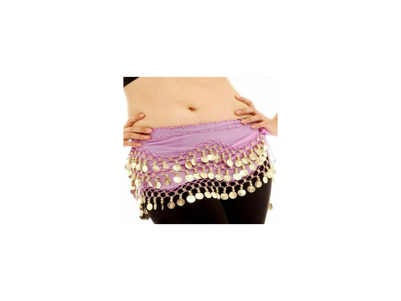 3 ROWS DANCE HIP SCARF WRAP BELT DANCER SKIRT COSTUME COINS ALL COLOURS*BELLY