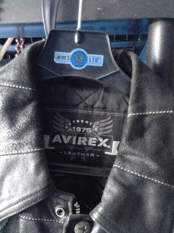 black avirex leather jacket