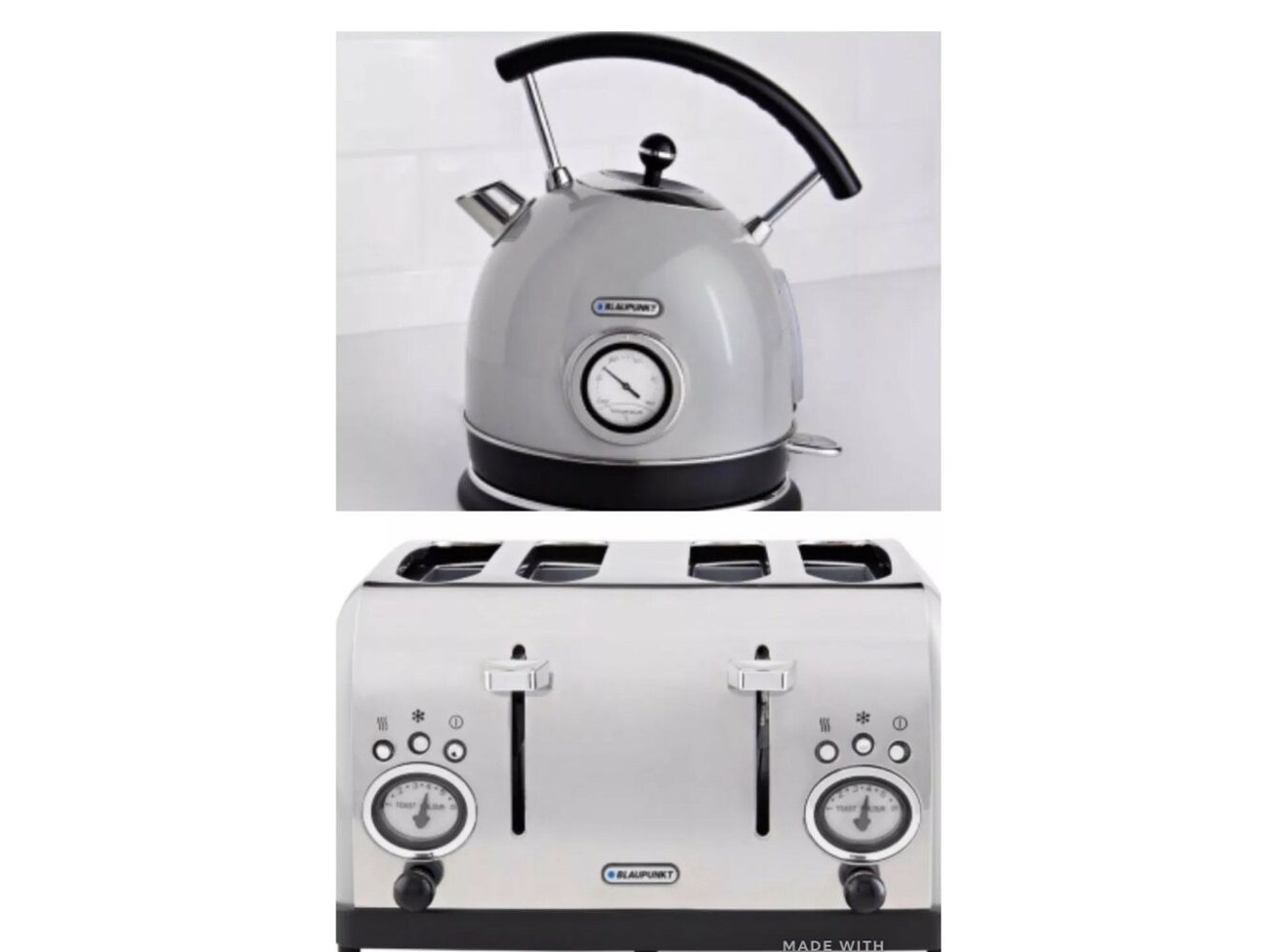 Slice Toaster & Kettle Set Amzing Blaupunkt Illuminating Kettle White