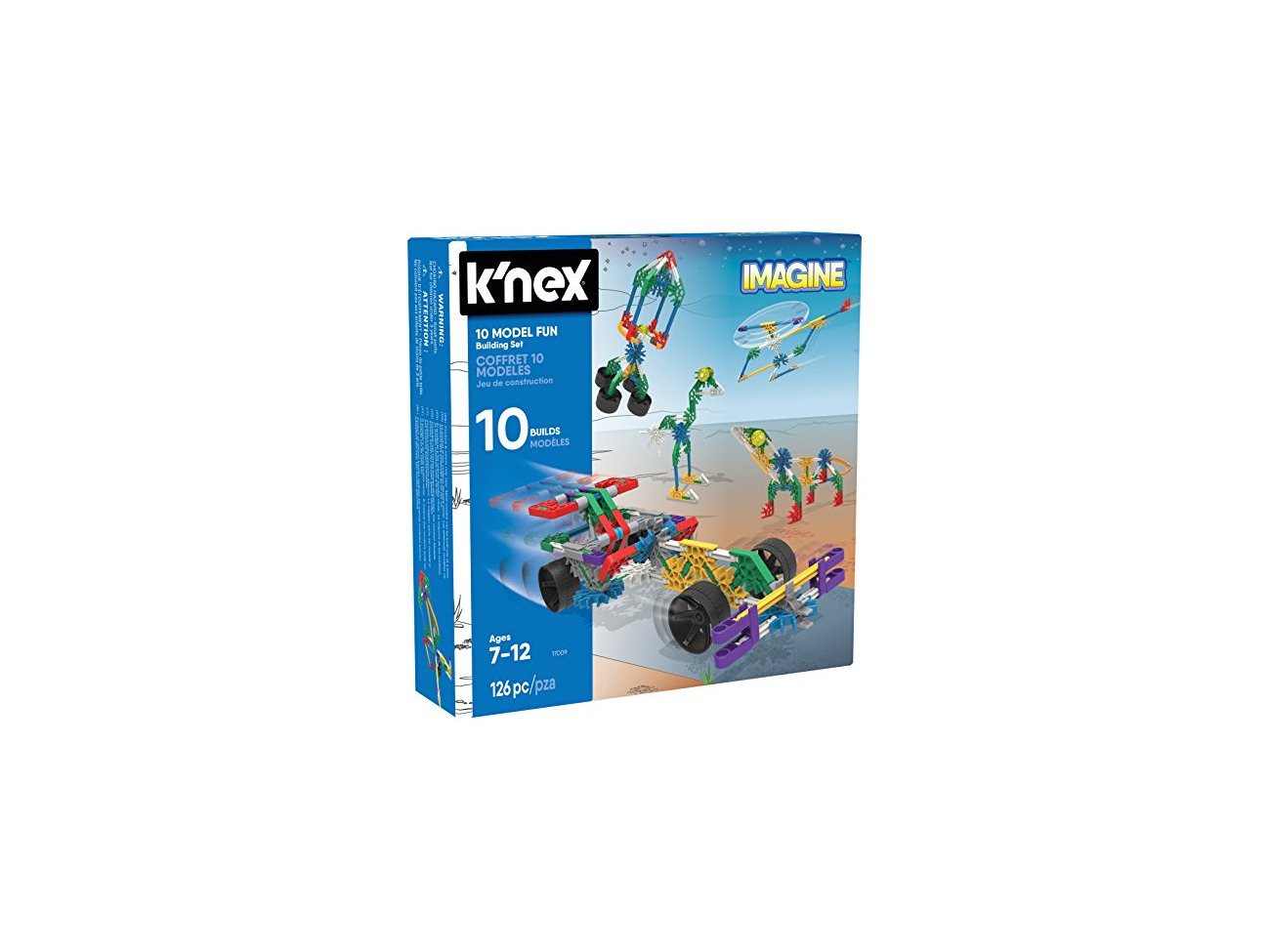 Engineering Education Toy KNEX 10 Model Building Fun Set 126 Pieces Ages 7