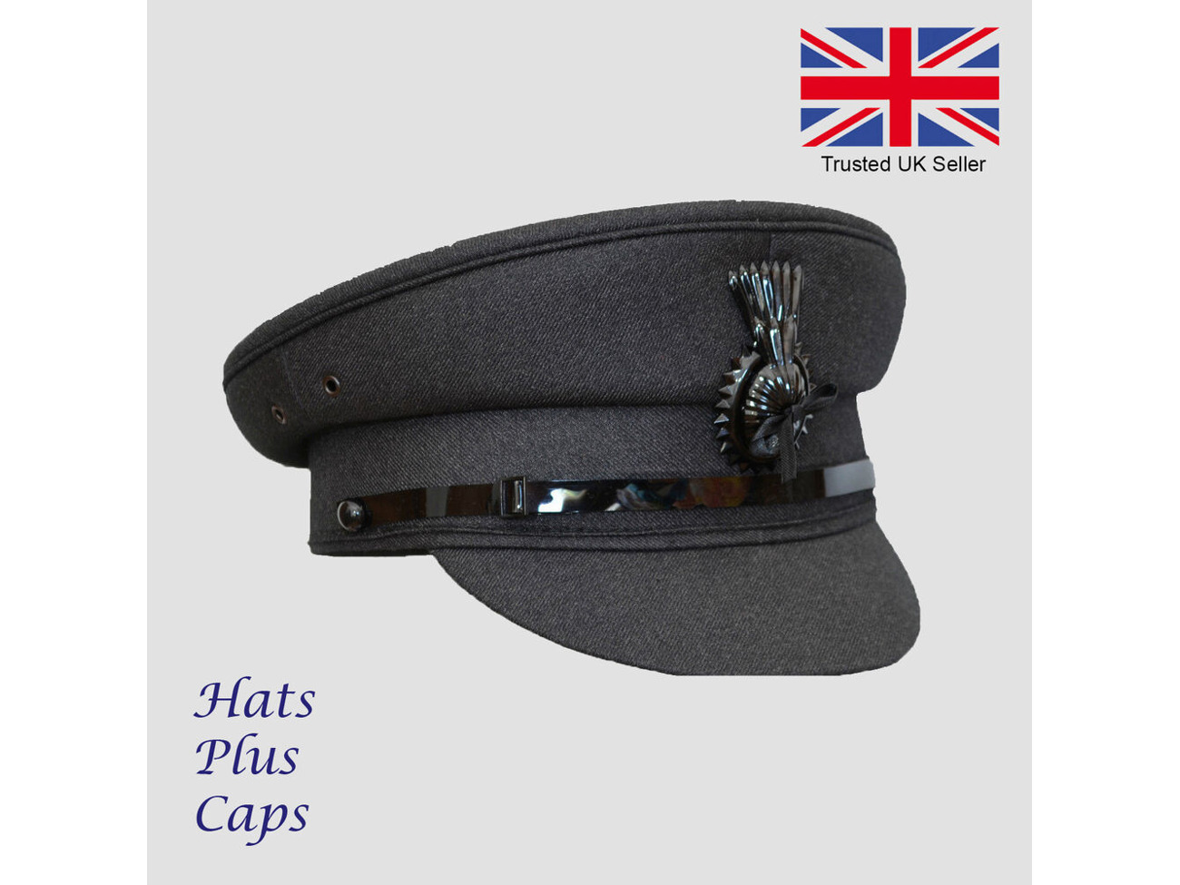 Brand New Men/'s Black Formal Wool Driver Chauffeur Cap