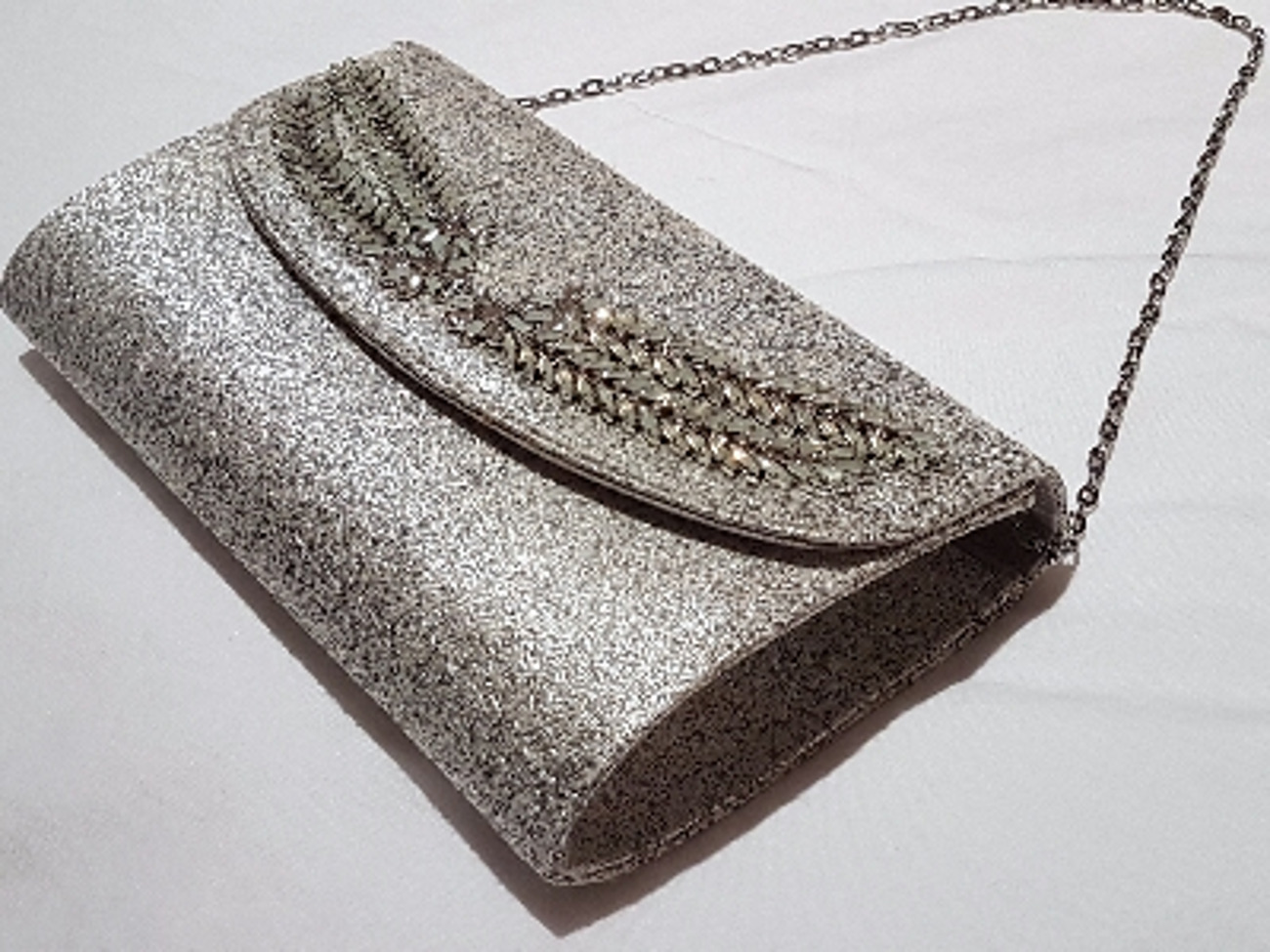 silver occasion bag