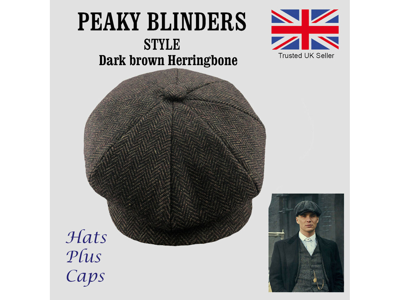 Hats of London Mens Premium 100/% Wool Newsboy Cap 8 Panel Baker Boy Flat Cap