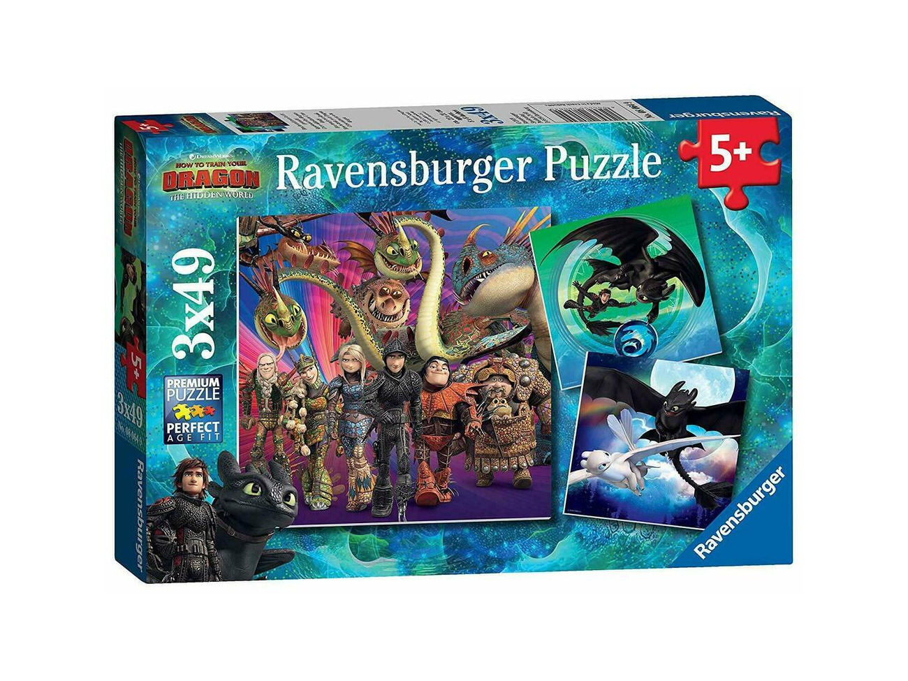 Ravensburger Jigsaw Puzzle HOW TO TRAIN Train Your Dragon 3x 49 Piece Jigsaw