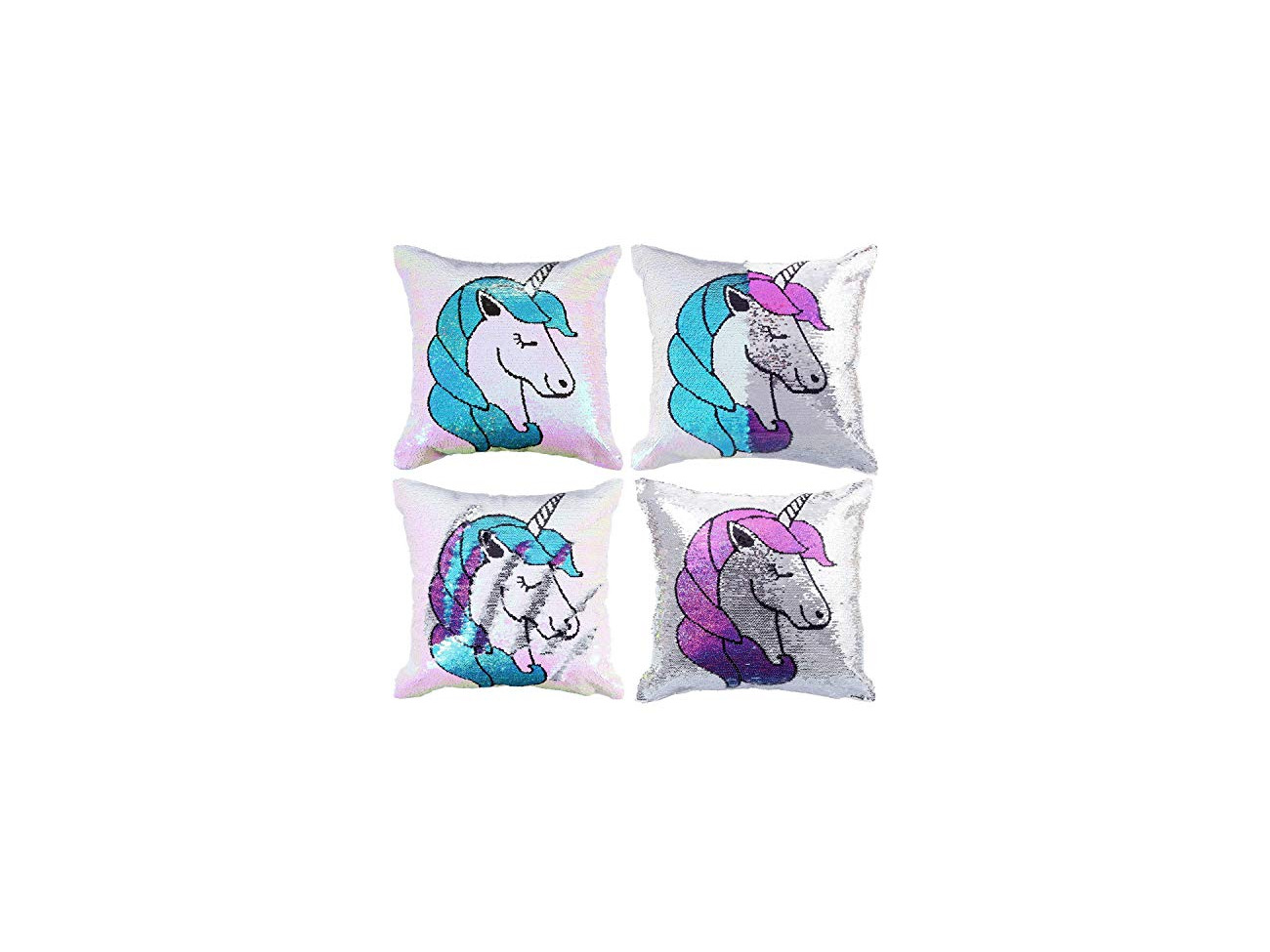 Buy Sequin Pillow Case Change Color for Kids Mermaid Shape Pillowcase – Lilac
