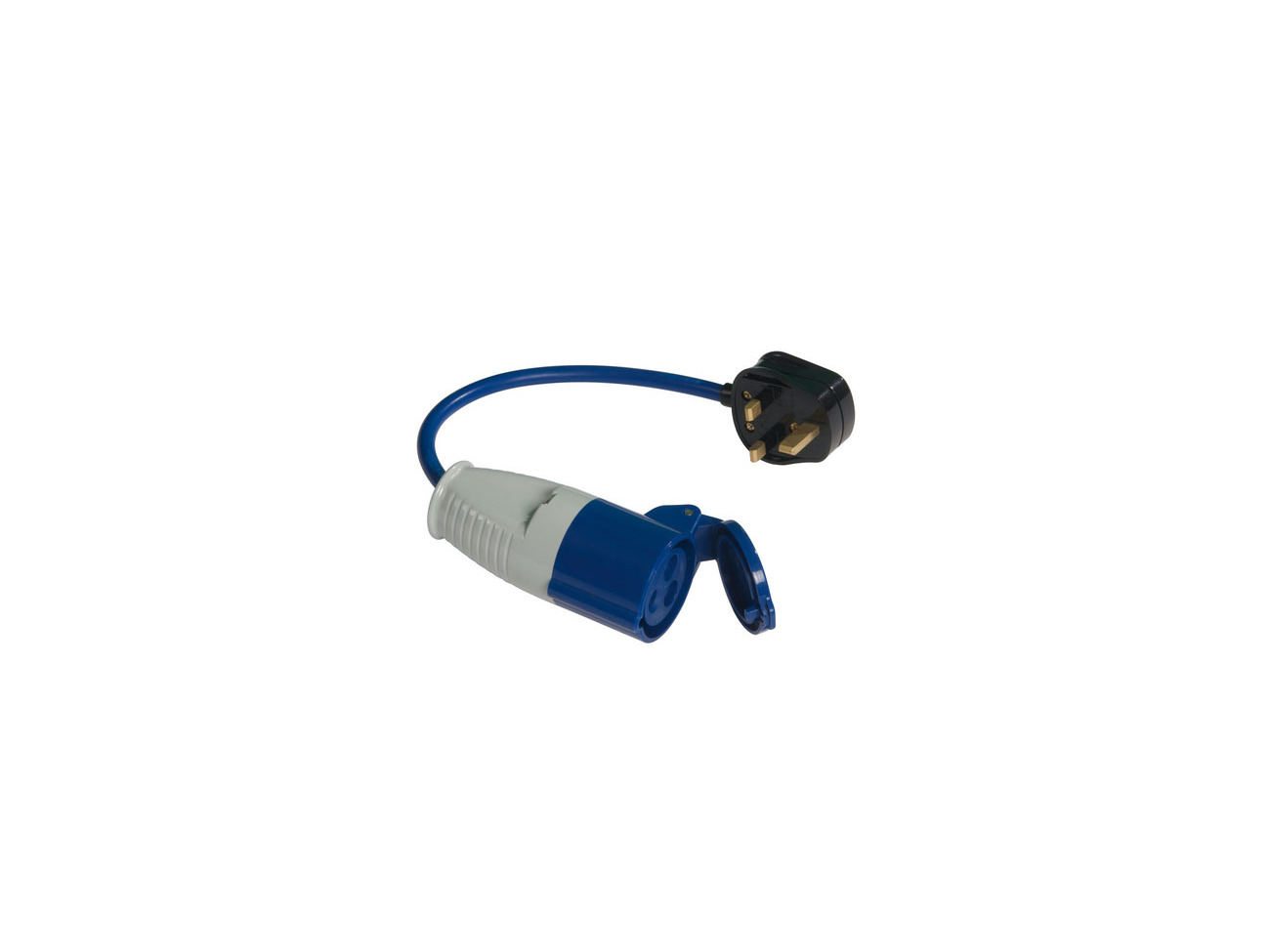 Powermaster 13A 16A Fly Lead Converter 13A Plug to 16A Socket