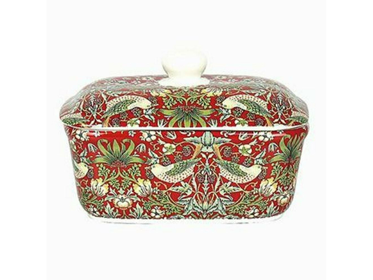 WILLIAM MORRIS PIMPERNEL FINE CHINA BUTTER DISH WITH LID NEW AND GIFT BOXED *