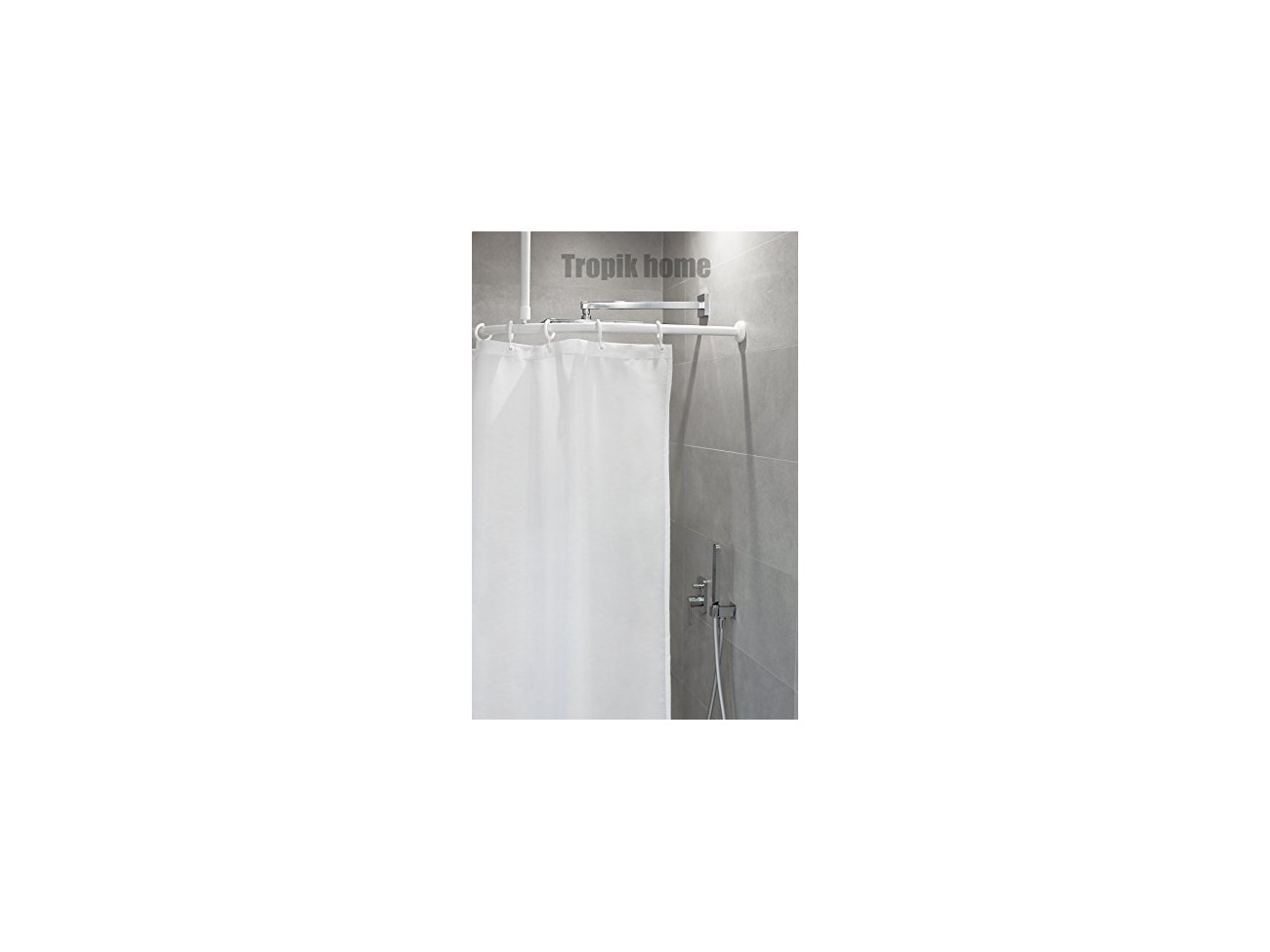 Buy Tropik Home Curved Shower Curtain Rail Pole Rod With Ceiling