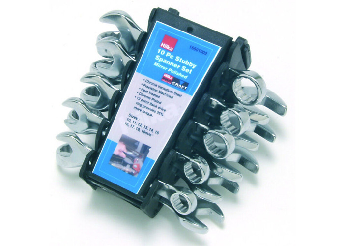METRIC POLISHED 12 POINT PRO by HILKA 32PC SPANNER SET STUBBY RING SPANNERS AF