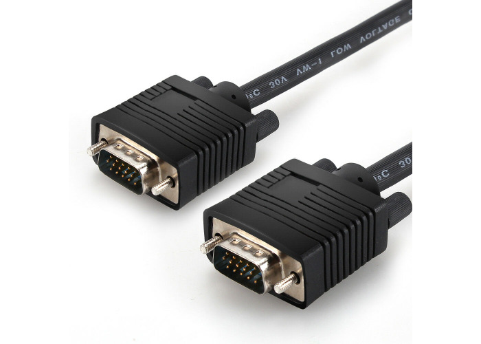6FT 15 PIN Dell SVGA VGA ADAPTER Monitor M//M Male To Male Cable CORD FOR PC TV