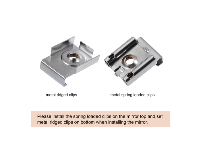 2 Sets 8 Pieces Spring Loaded Mirror Hanger Clips Set
