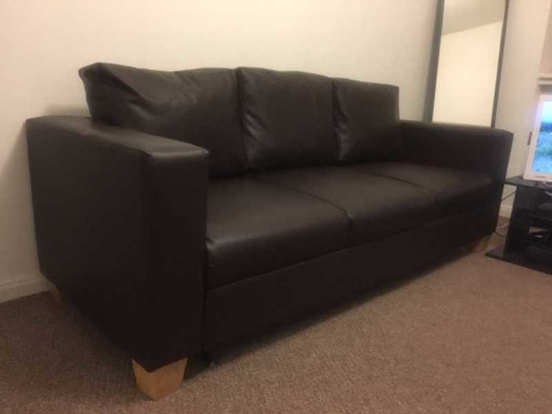 3 Seater Faux Leather Sofa In London