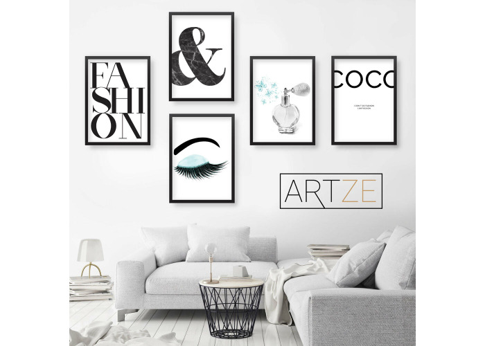 5 X Original Fashion Wall Art Print Picture Coco Chanel Quote Coco Chanel Quote