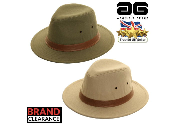 Mens Fedora Hat 100/% Cotton w//PU Band Summer Trilby By A/&G