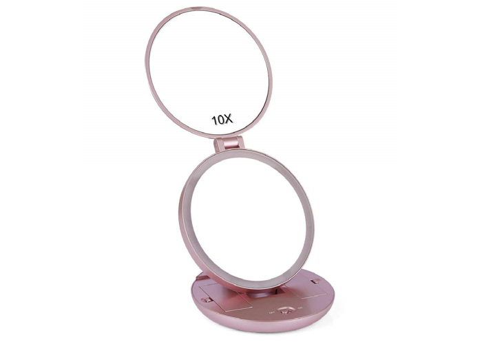 Easehold Led Lighted Compact Travel Makeup Mirror 1x