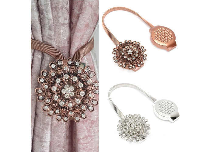 Buy Flower Crystal Magnetic Curtain Clip Tie Backs Buckle Tie Back