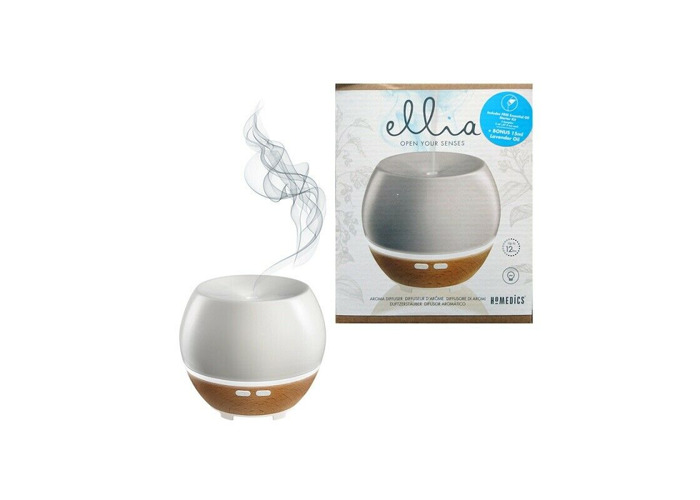 HOMEDICS ELLIA AWAKEN WHITE ULTRASONIC LIGHT OIL AROMA DIFFUSER