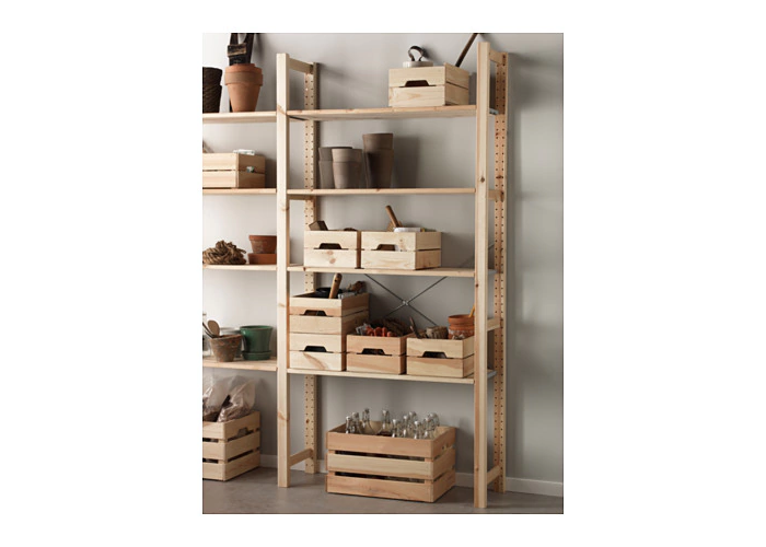 Buy Ikea Knagglig Solid Wood Pine Storage Stackable Box Crate