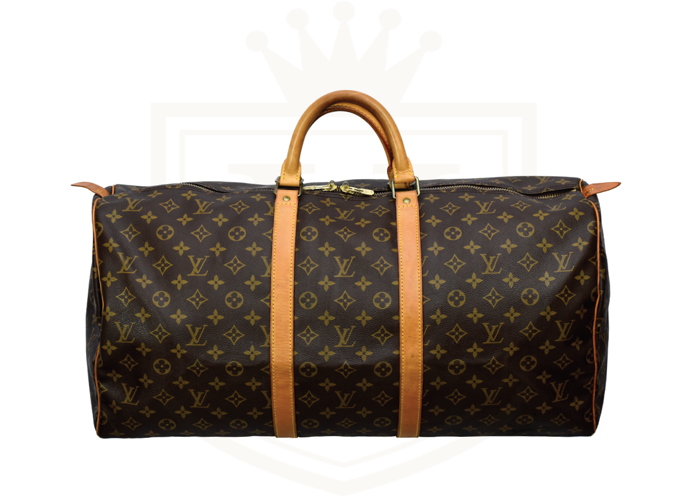 Louis Vuitton Brown Monogram Weekender Keepall 55 Leather Bag Free Uk Delivery In Cambridge