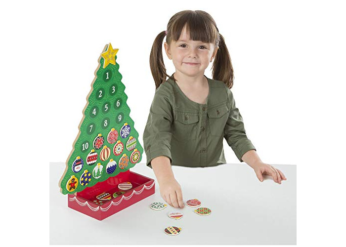 Melissa /& Doug Countdown to Christmas Wooden Advent Calendar Seasonal and Religious, Magnetic Tree, 25 Magnets