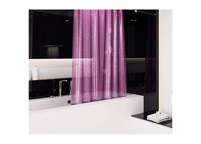 Buy Tropik Home Transparent 3d Peva Purple Bath Extra Long Narrow