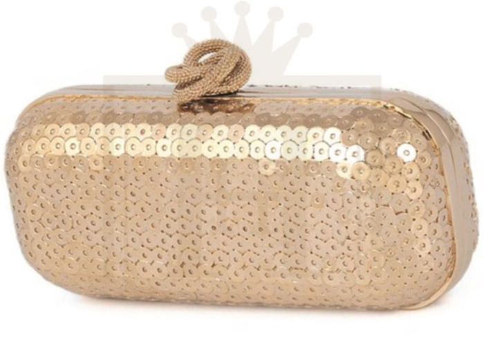 Yves Saint Lau Ysl Small Gold Paillettes Metal Clutch Bag Free Uk Delivery In Cambridge