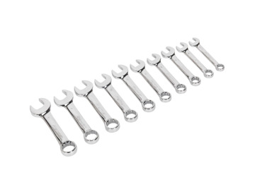 Metric Polished CR-V 12 Point 32 pc Spanner Set Stubby Ring Combination AF