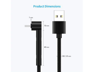 7 Pin Male to Female SATA Data SUNGUY USB C Cable Right Angle,【2 Pack