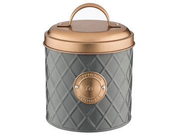 grey and copper tea coffee sugar